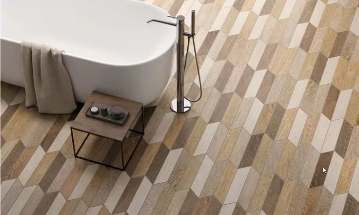 Carrelage chevron Brighton Mix 8x40cm