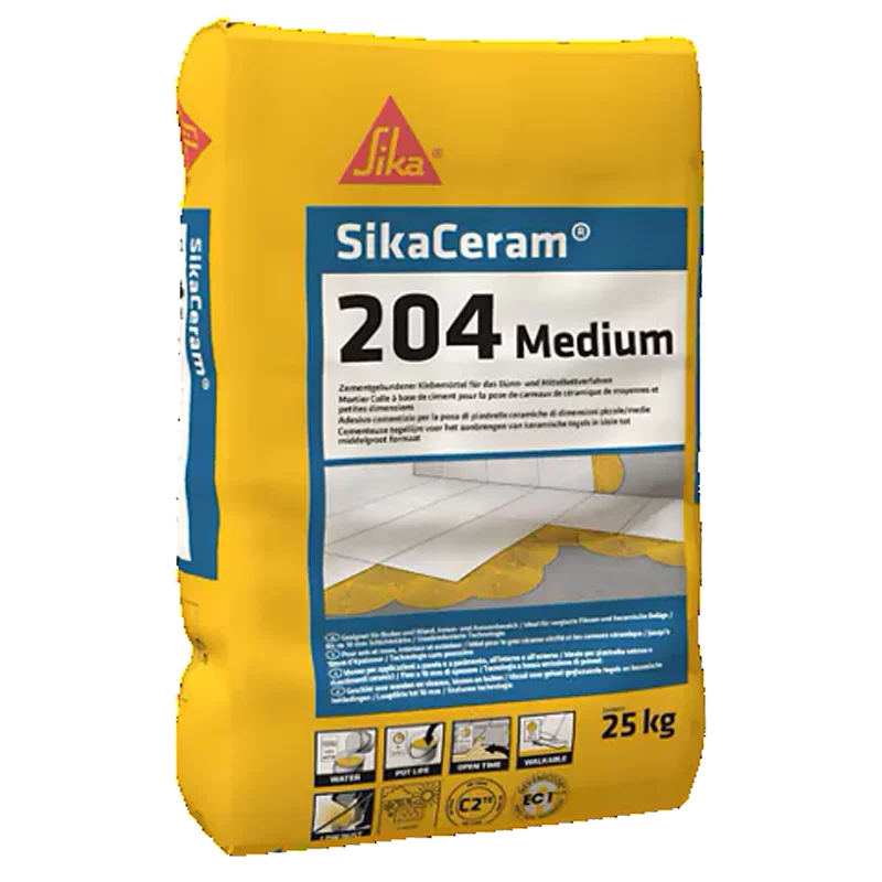 Colle carrelage SIKA Sikaceram 204 medium grise C2TE 25Kgs -