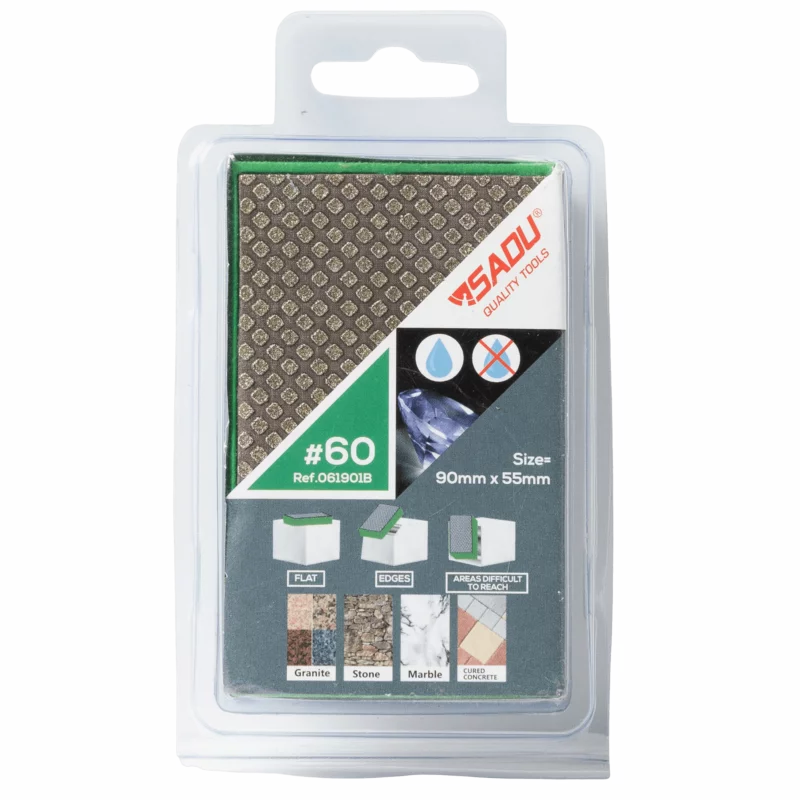 Bloc à poncer diamenté Grain 060 90x55mm