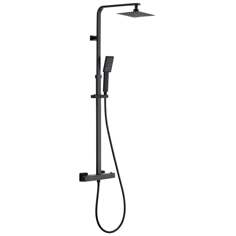 Colonne de douche thermostatique Cuadrada noire