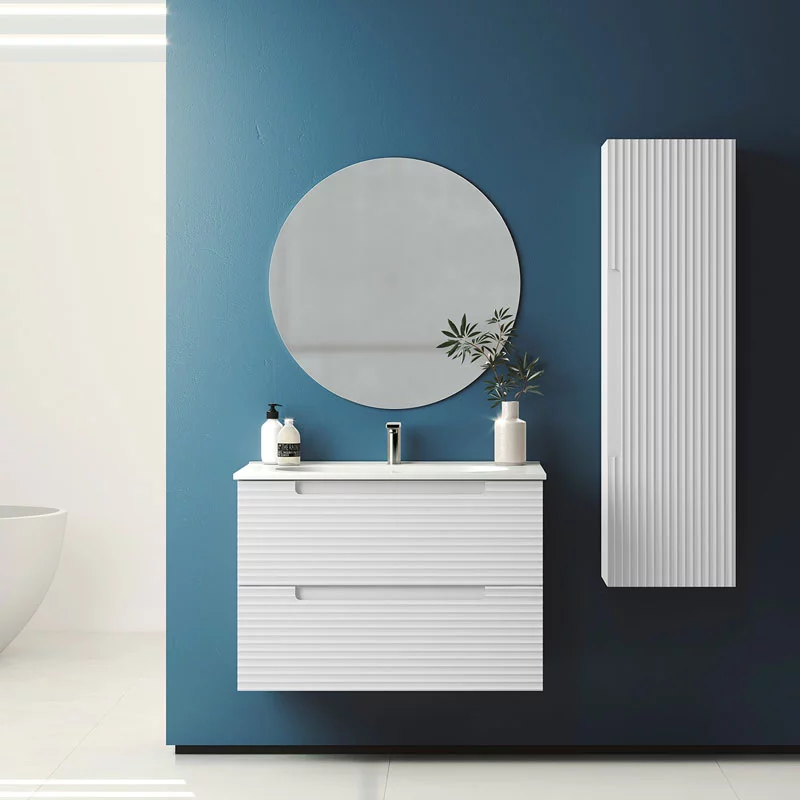 Ensemble meuble KYOTO + vasque céramique ADA - 60cm Blanc