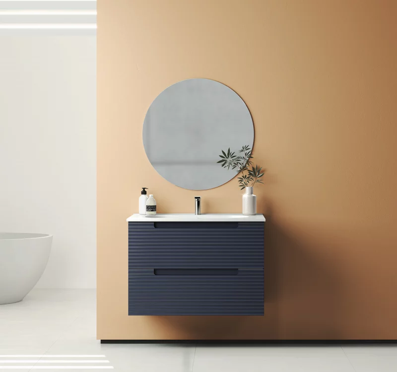 Ensemble meuble KYOTO + vasque céramique ADA - 100cm Navy