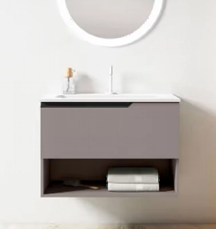 Ensemble meuble ELEVEN + vasque céramique FLAT - 60cm Quarzo