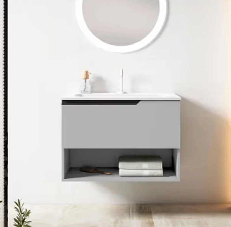 Ensemble meuble ELEVEN + vasque céramique FLAT - 80cm Musgo