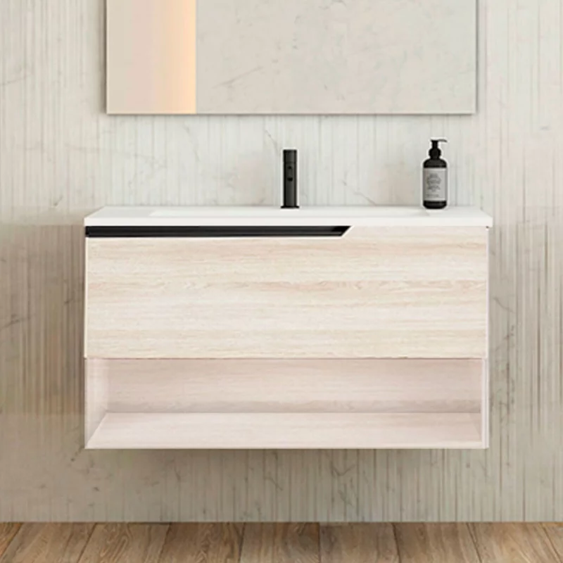 Ensemble meuble ELEVEN + vasque céramique FLAT - 100cm Aliso