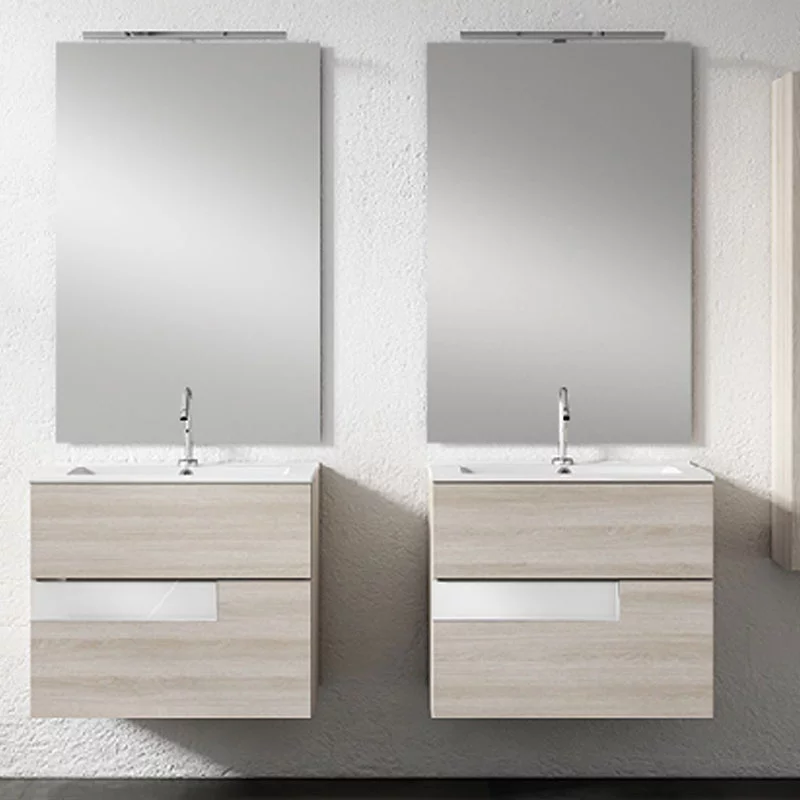 Ensemble meuble VISION + vasque céramique FLAT - 60cm Aliso/Blanc