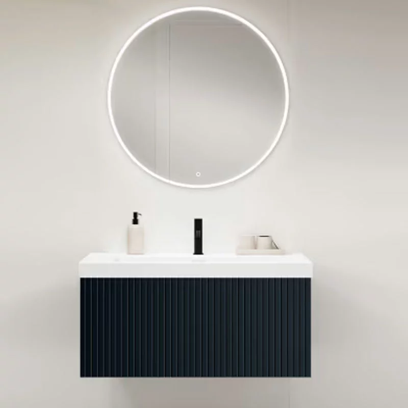 Ensemble meuble BARI + vasque céramique FLAT - 60cm Navy