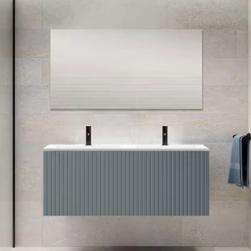 Ensemble meuble BARI + double vasque céramique FLAT - 120cm Avio