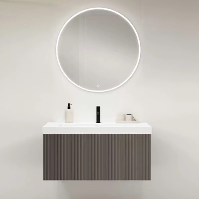 Ensemble meuble BARI + vasque céramique FLAT - 80cm Ceniza