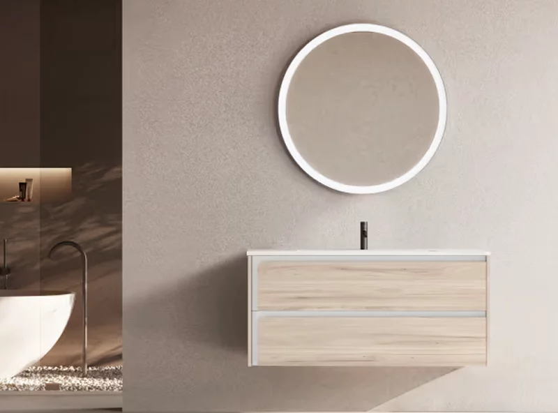 Ensemble meuble INDICO + vasque céramique Flat 100cm Aliso/Blanc