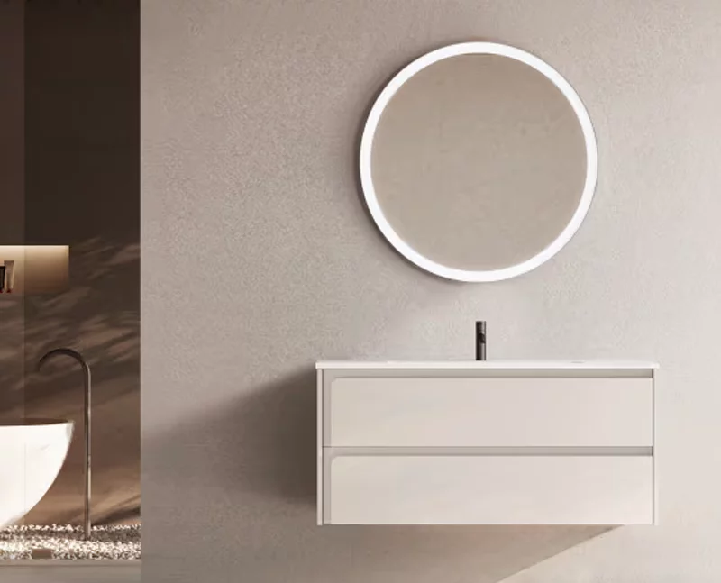 Ensemble meuble INDICO + vasque céramique Flat 100cm Cotton/Cotton