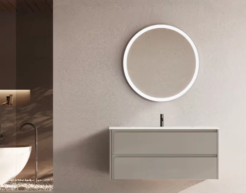 Ensemble meuble INDICO + vasque céramique Flat 100cm Quarzo/Quarzo