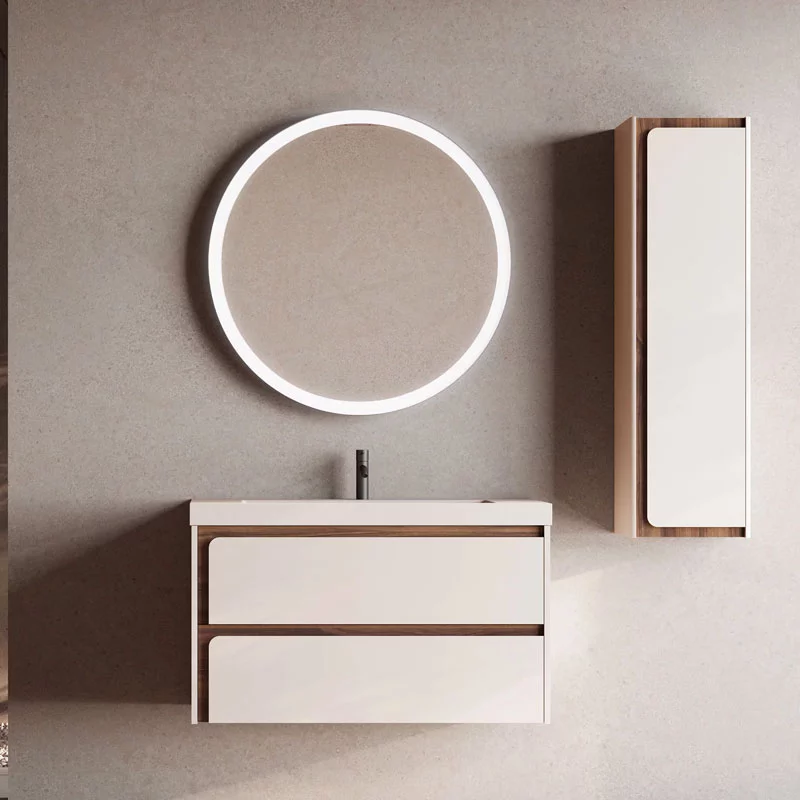 Ensemble meuble INDICO + vasque céramique Flat 80cm Blanc/Valenti