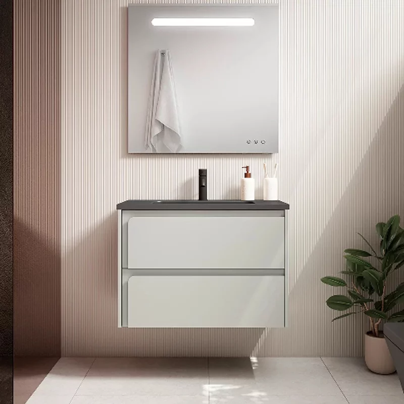 Ensemble meuble INDICO + vasque céramique Flat 80cm Blanc/Blanc