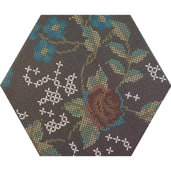 carrelage hexagonal Punto Croce Black
