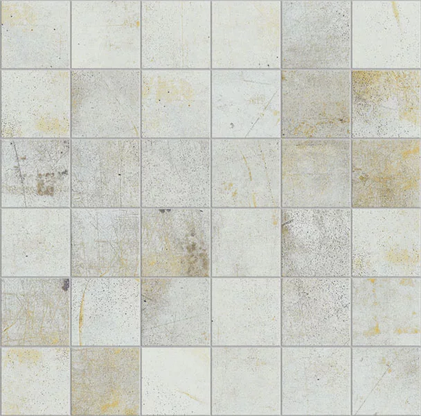 carrelage aspect métal Lamiere mosaïque White