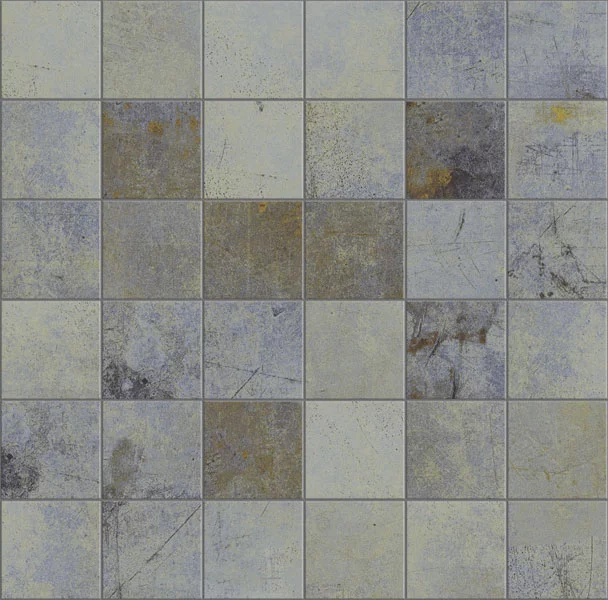 carrelage aspect métal Lamiere mosaïque Blue