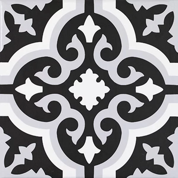 carrelage aspect carreau de ciment Orly noir 20x20