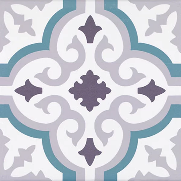 carrelage aspect carreau de ciment Orly bleu 20x20