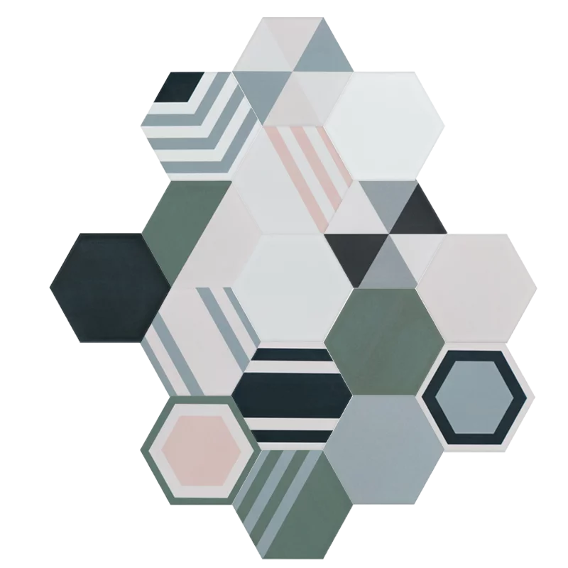 carrelage hexagonal Optical Digitalker