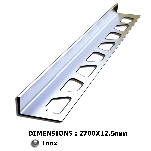 12.5mm inox - 2.7ml Profilé droit