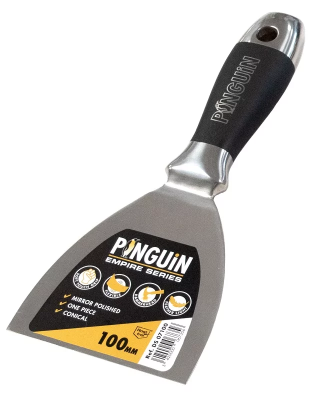 PINGUIN Empire - Spatule inox 100mm en 1pièce, Soft Touch Grip - Tête marteau - DS 07100
