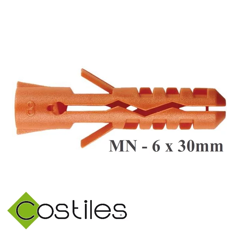 MN Cheville nylon plug 6x30mm - boite de 200 pièces - MG1000062