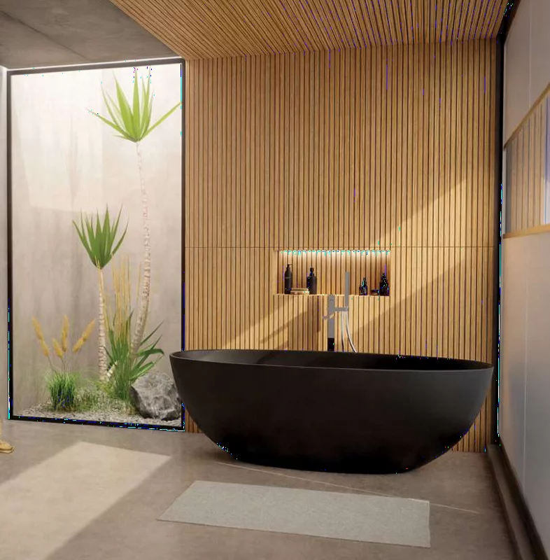 Baignoire BLISS Solid Surface Noire mat - DB1000601