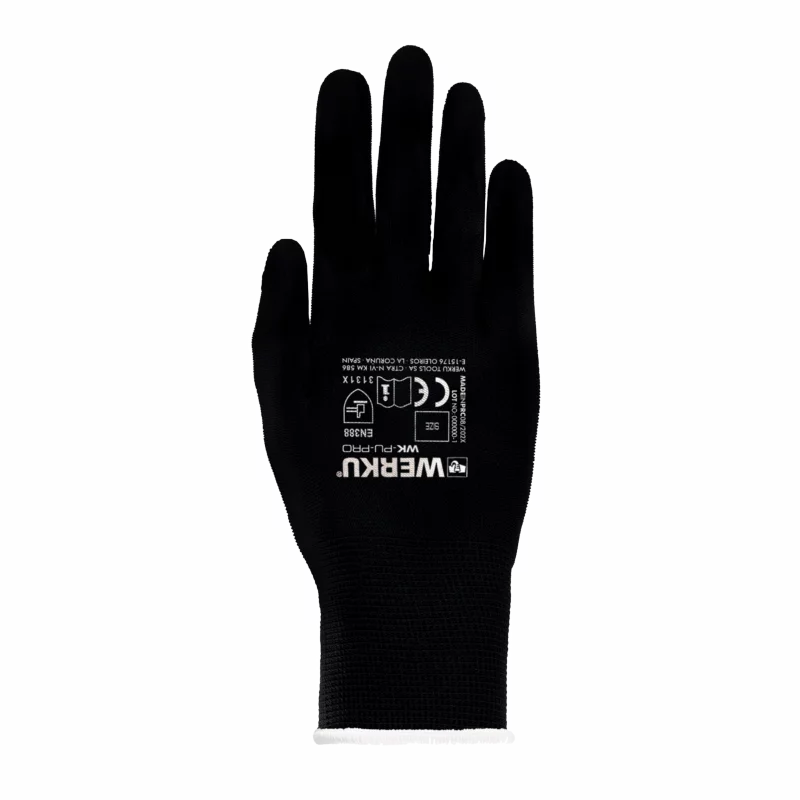Gants pro. noir PU taille L WK100030