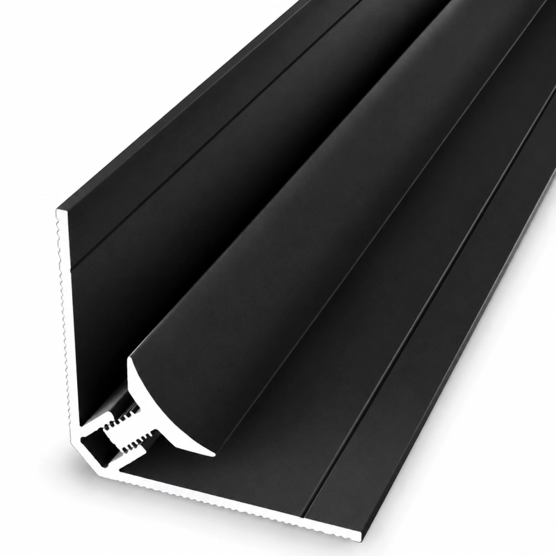 Profil d'angle intérieur alu noir mat Lamett pour panneaux muraux SPC 280cm