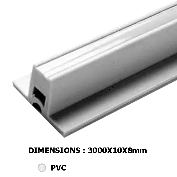 Joint de dilatation PVC 10x8 GRIS