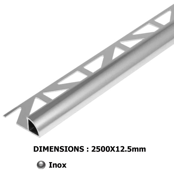 Profilé Inox 2500x12.5mm Quart de rond - RO1270