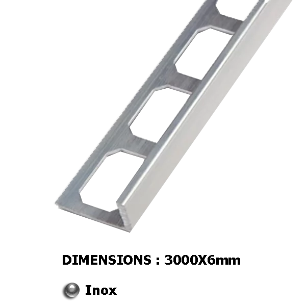 Profilé Inox 2500x6mm chant droit - CL 670