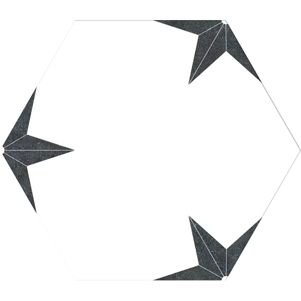 carrelage hexagonal Stella Nero