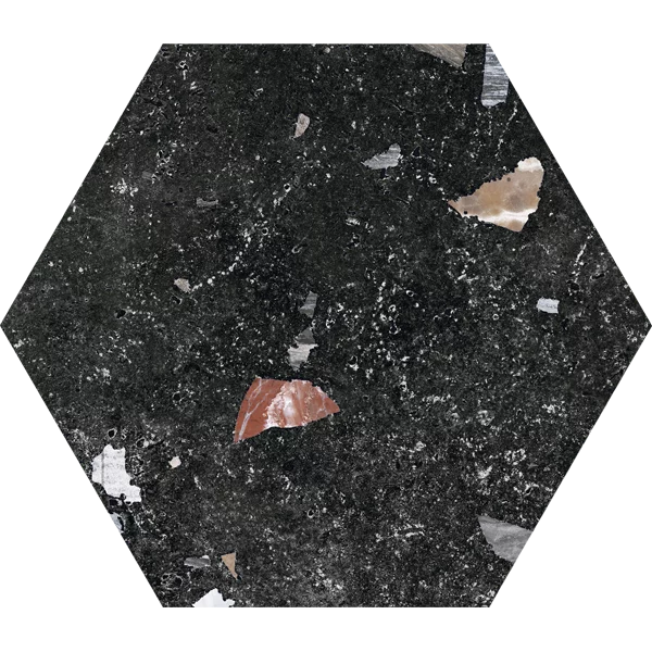 carrelage hexagonal terrazzo Sonar dark