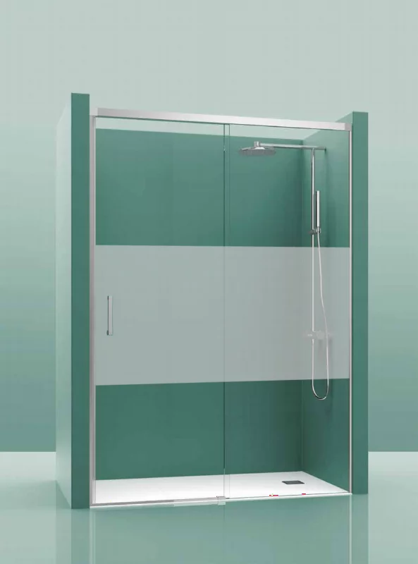 Paroi de douche COSMOS-100 - installation de 120 à 124cm - décor franja