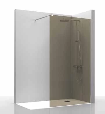 Paroi de douche WALK-IN - 110cm verre décor parsol Bronze