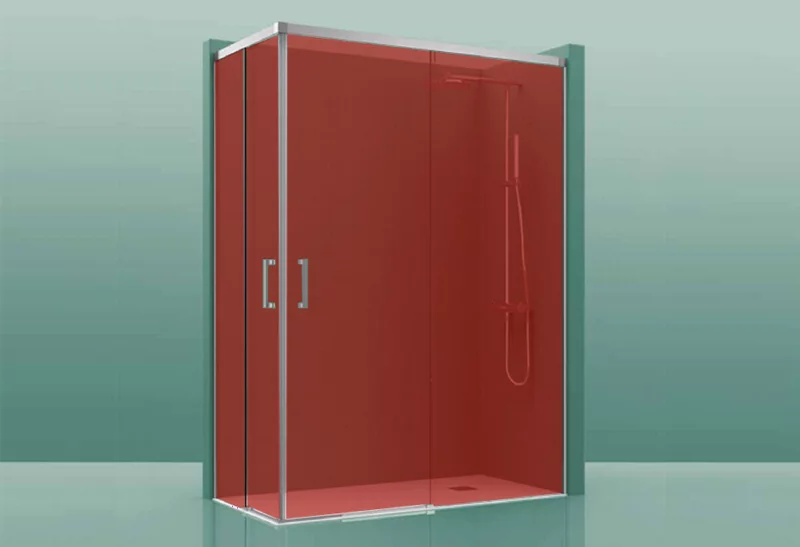 Paroi de douche COSMOS-300 - 150x90cm rouge