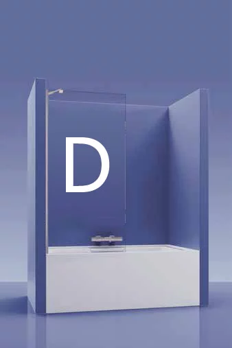 Parois de baignoire walk-in500 80cm verre décor