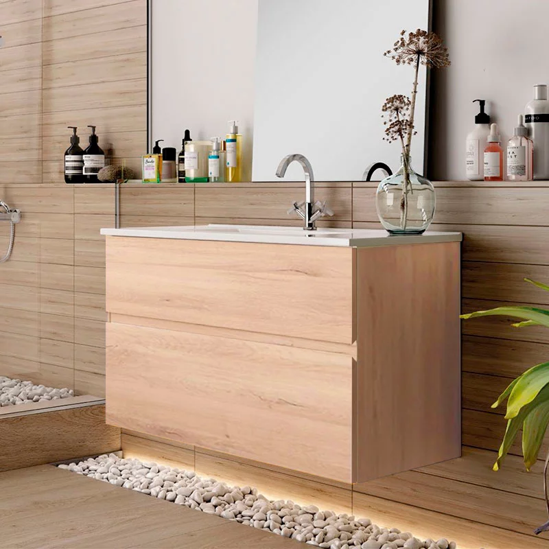 Ensemble Meuble vasque Niza AZ 100cm Roble Collet