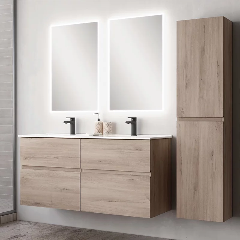 Ensemble Meuble vasque Niza AZ 140cm Iron Oak