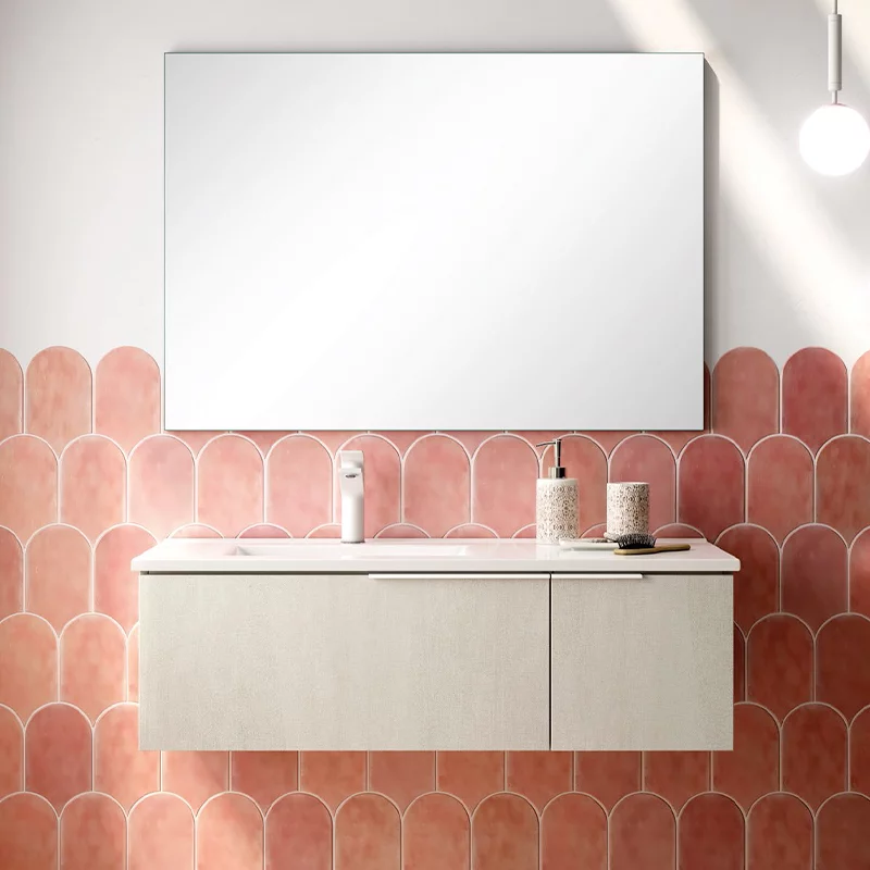 Ensemble meuble vasque White Helsinki 80cm stone light