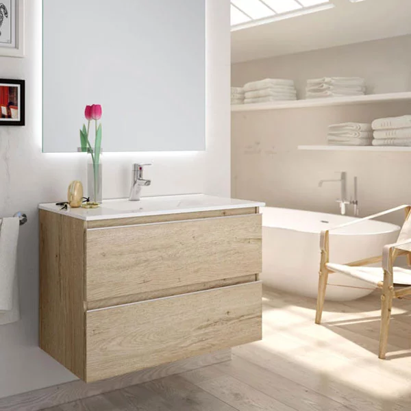Ensemble Meuble de salle de bains Inglet 70cm Bambu