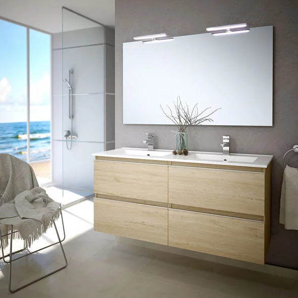 Ensemble Meuble de salle de bains Inglet 140cm Bambu