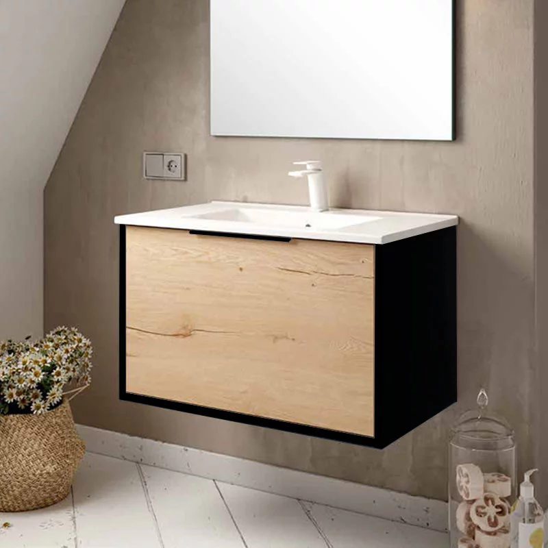 Ensemble Meuble Unox 80cm Noir Roble Collet