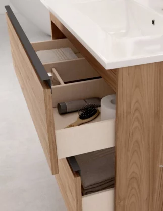 Ensemble Meuble de salle de bains Black Orika 60cm 2 tiroirs Nogal