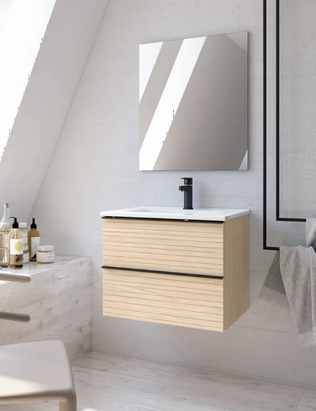 Meuble SDB Sanda Alpin 80cm vasque incluse