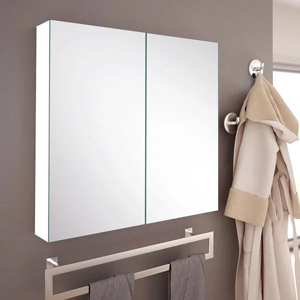 Armoire miroir Madrid 80x80cm blanc laqué
