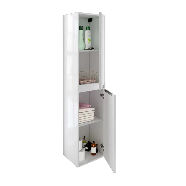 Colonne Tesive 2 portes laqué blanc brillant ouverture droite