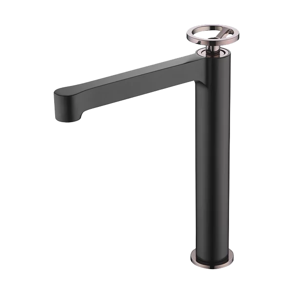 Mitigeur de lavabo OLIMPO Haut noir/or rose - BDC033-3NOR